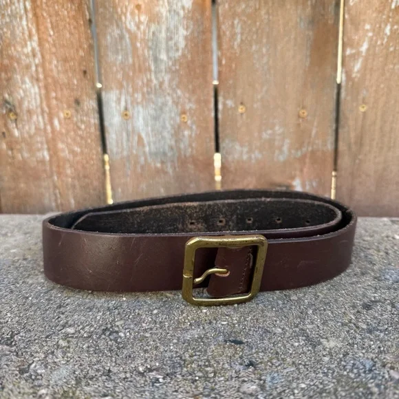 Men’s Brown Leather Belt Size 28-30 - Picture 2 of 7